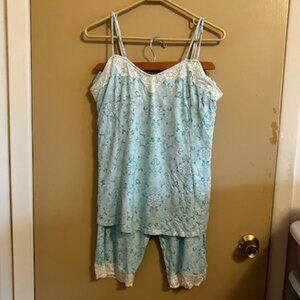 Soma NWT Blue Lace Cool Nights Cami and Crop Pants Pajamas Set